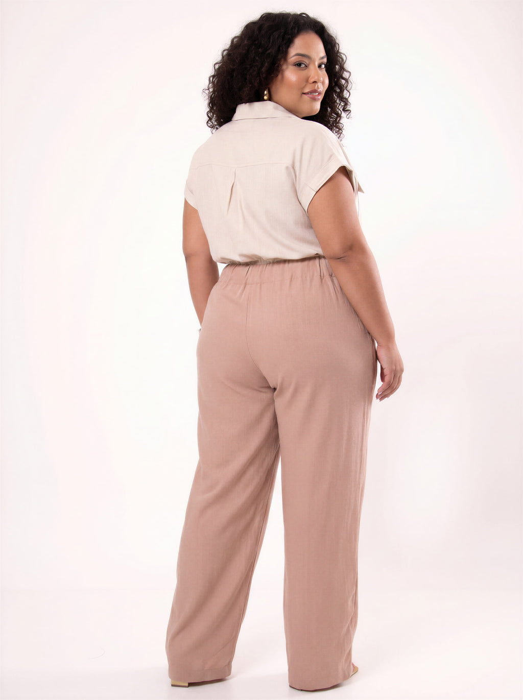 Calça Návia AGHIRA - Nude Rosé - Vista traseira
